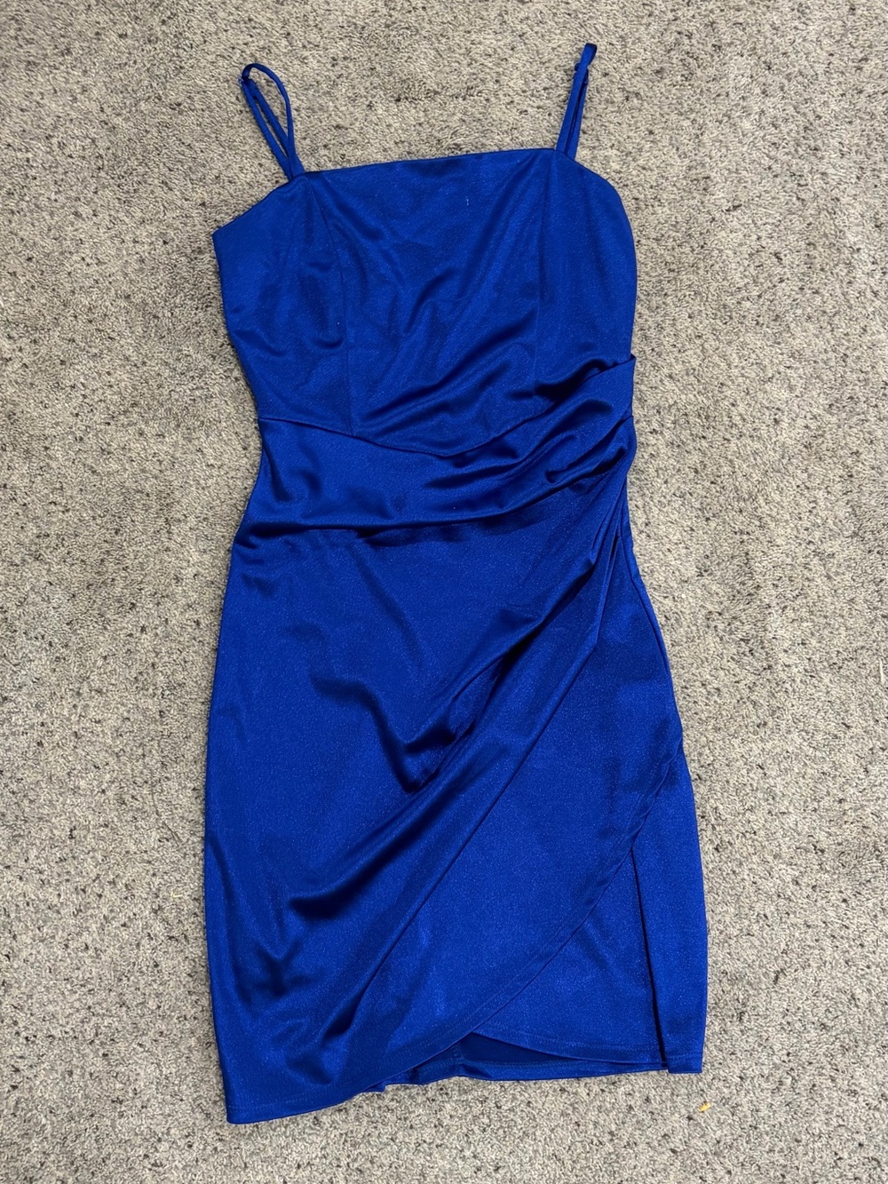 Blue Spaghetti-Strap Bodycon Dress